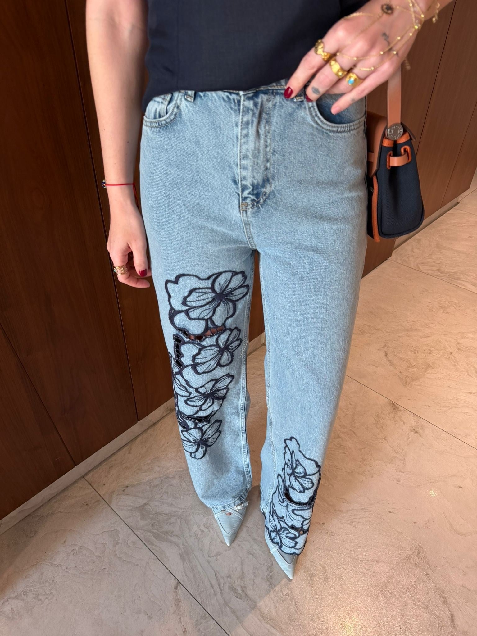 Lacivert Fisto Detaylı , Premium Jean Pantolon