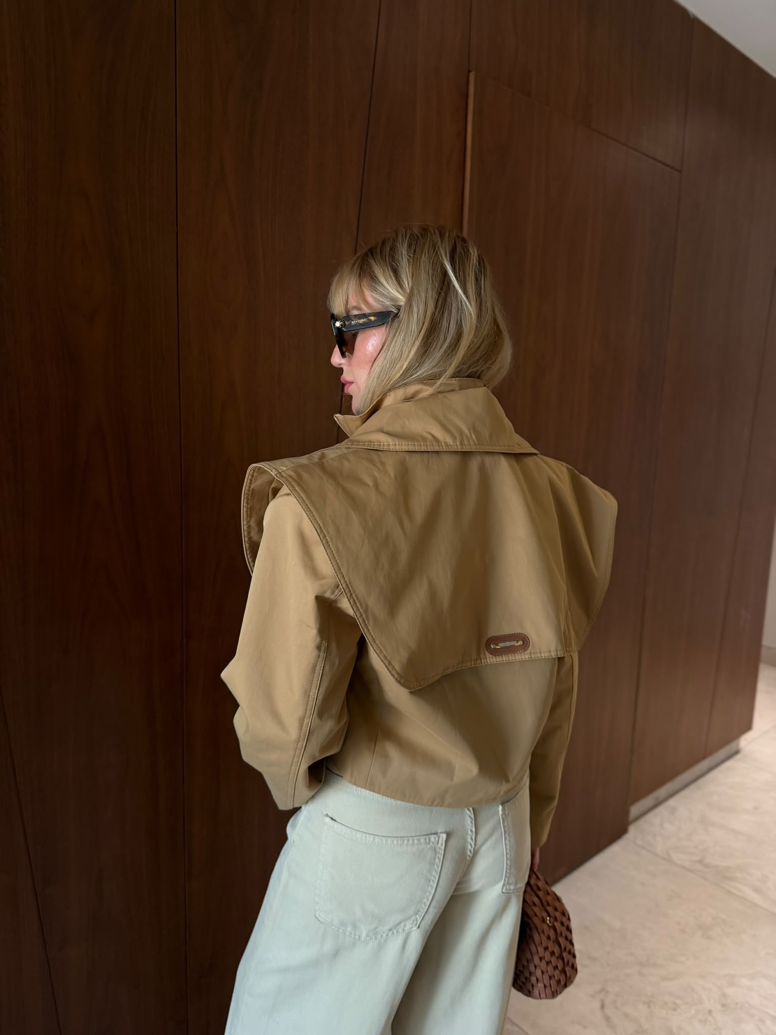 Orijinal Model , Camel , Premium Crop Ceket Mont