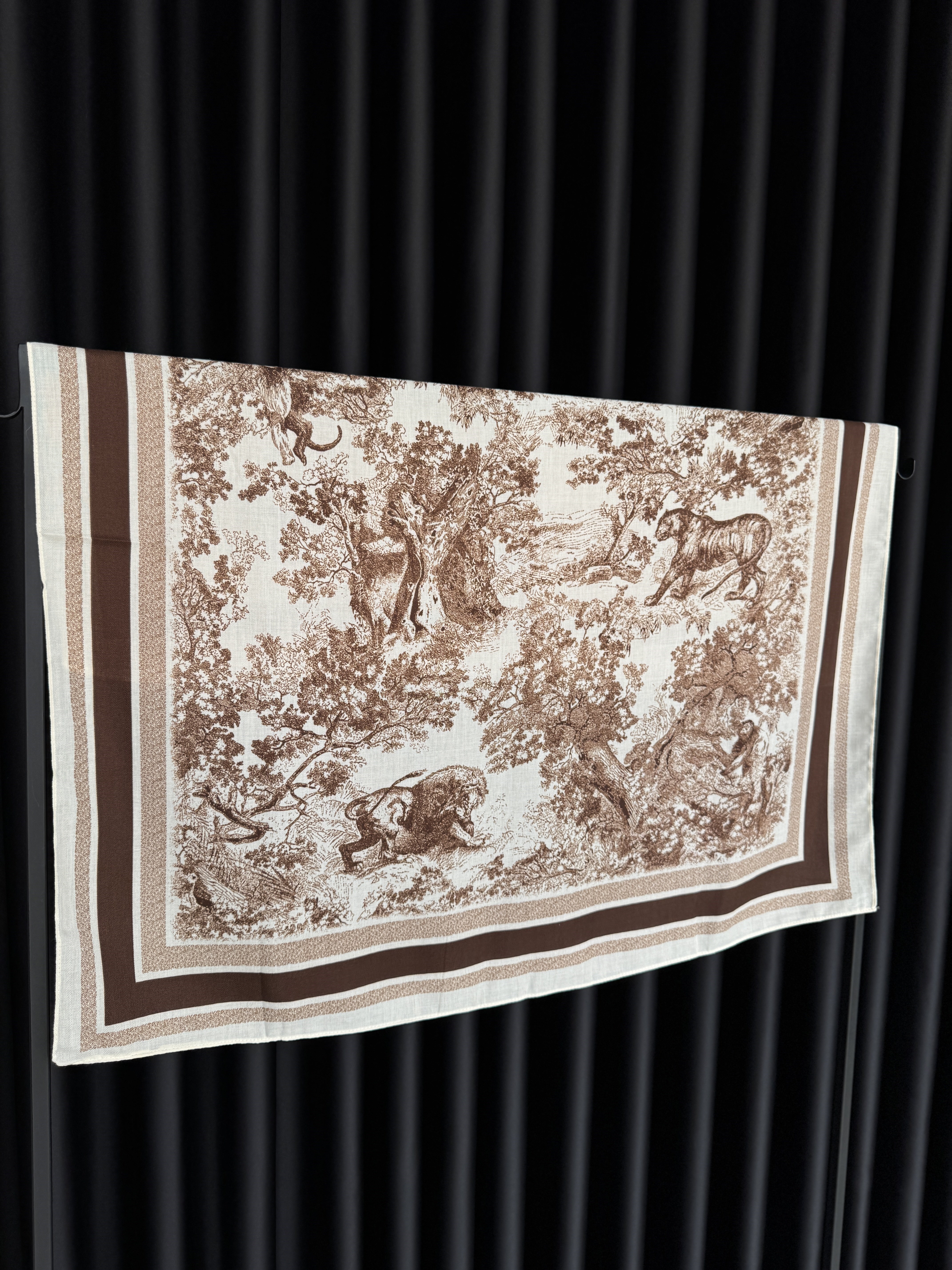 Orijinal Model , Doğa Desenli , 90x90cm Kahverengi Şal
