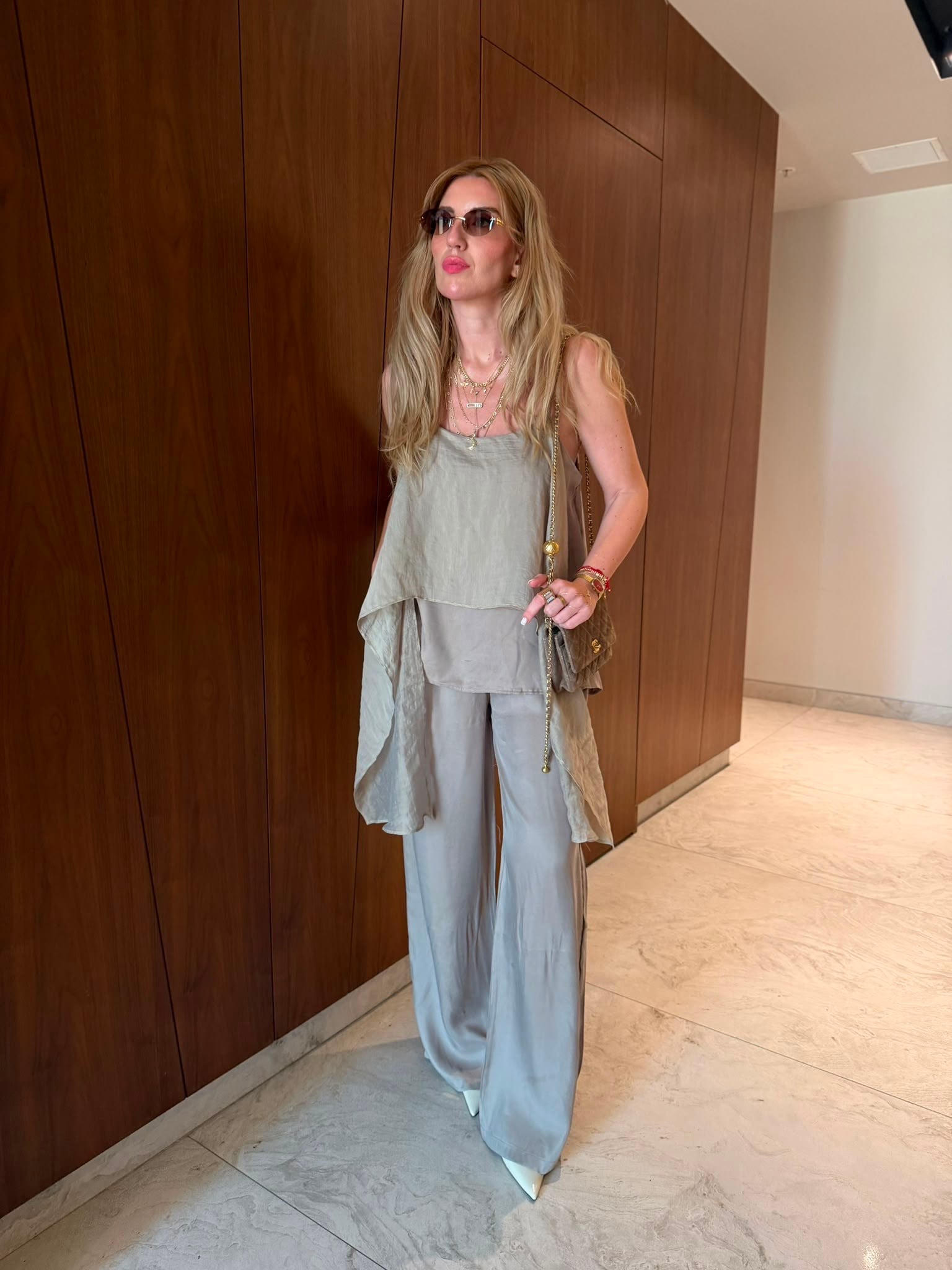 Askılı & Fular Geçişli , Premium Tencel , Vizon Takım
