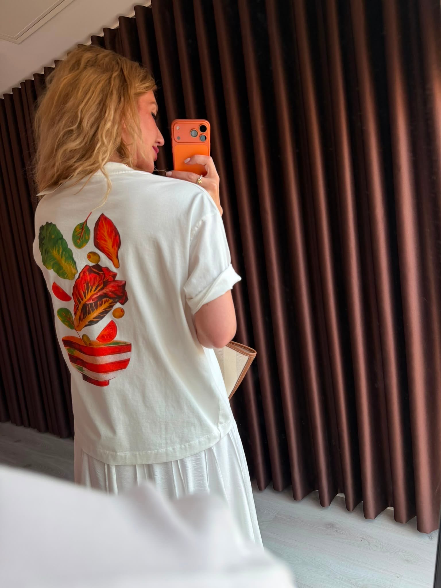 Vegetables Desenli , Ekru T-shirt