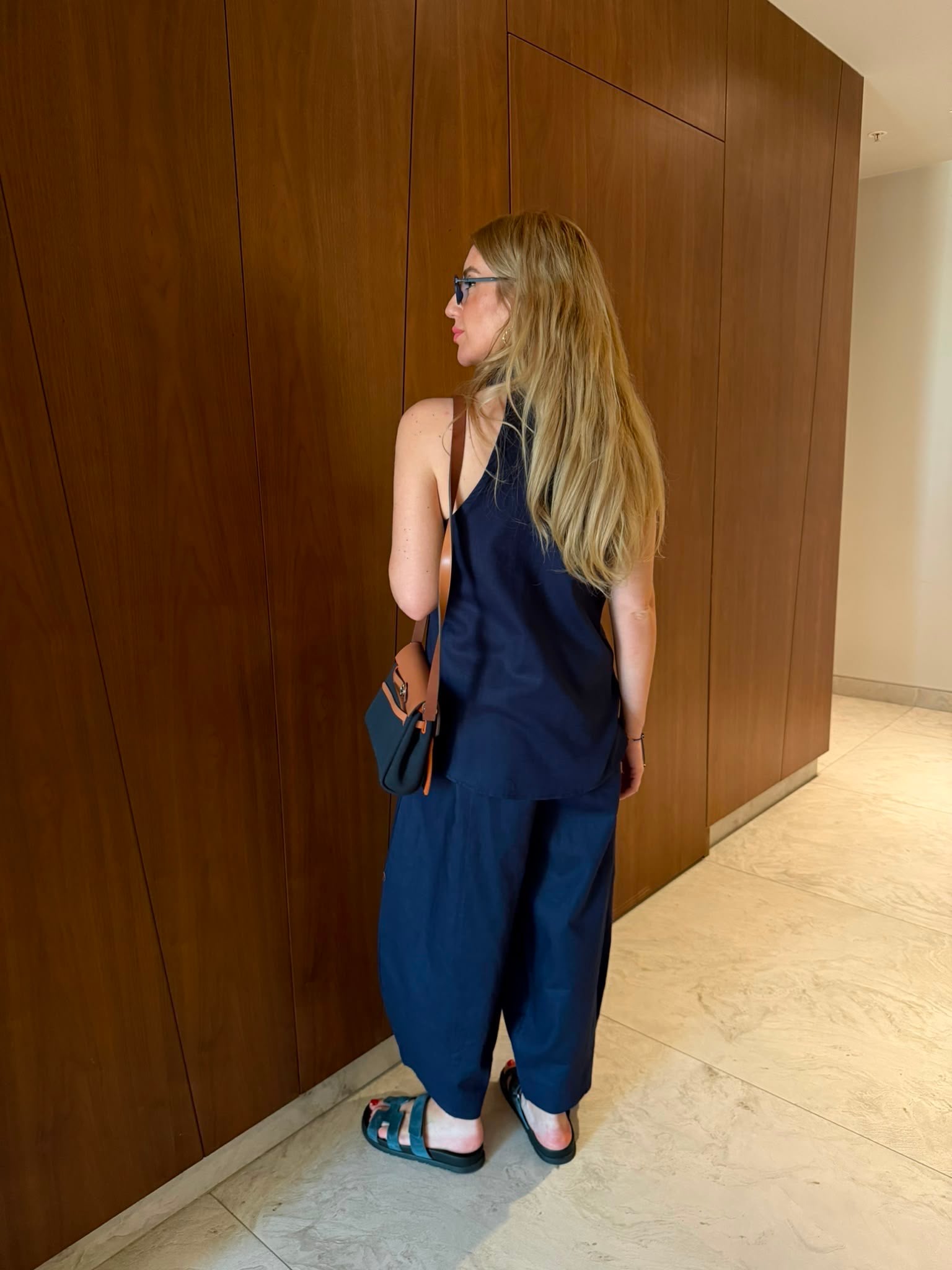 Halter Yaka , Yelek & Pantolon , Lacivert Keten Takım