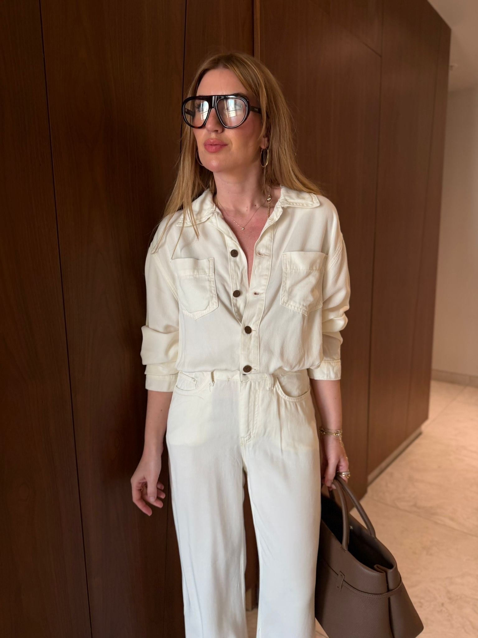 Kemerli , Yumuşacık , Tencel , Ekru Jean Tulum