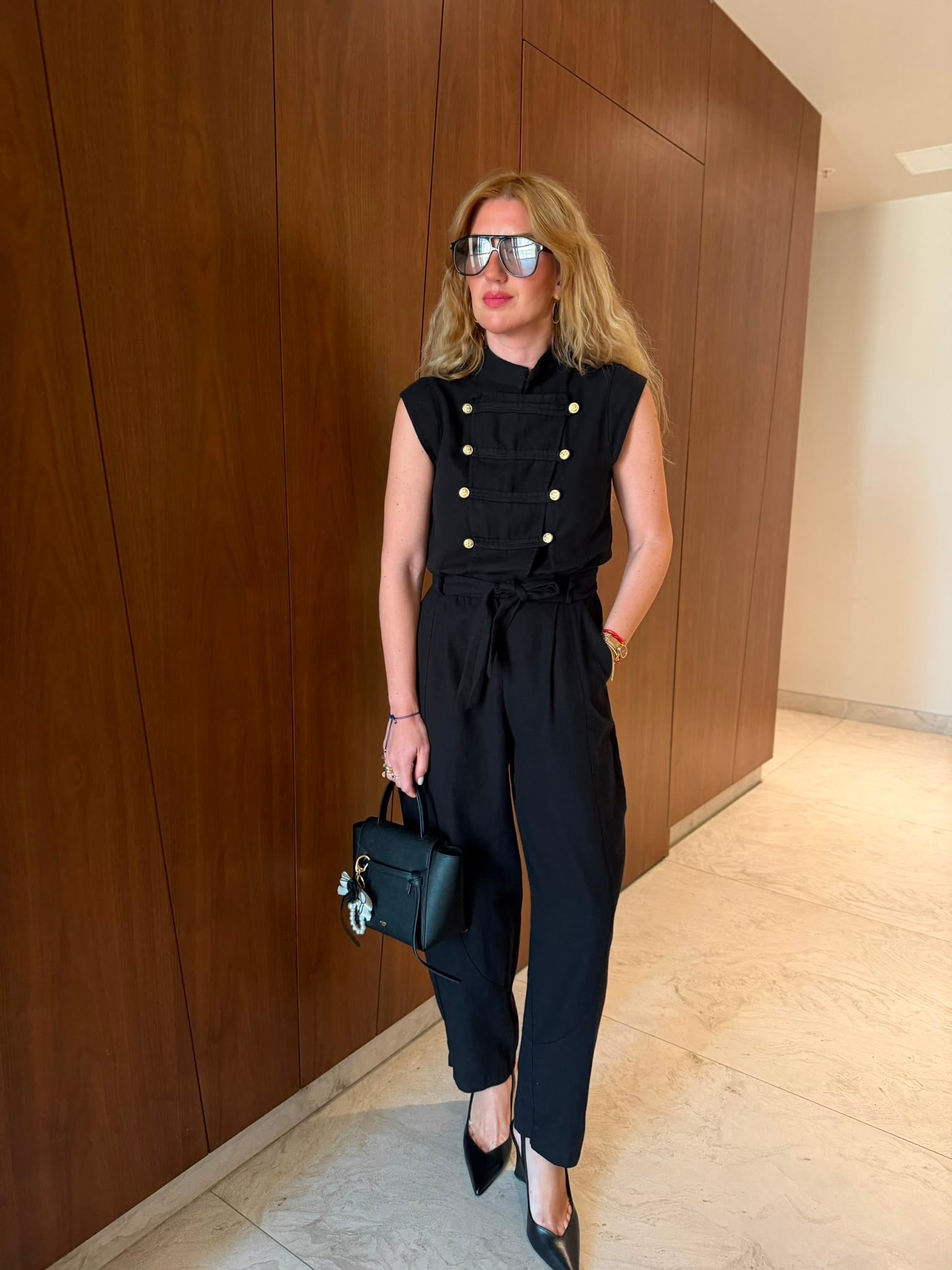 Orijinal Model , Napolyon Düğmeli , Kuşaklı , Premium Siyah Tulum