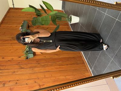 Arkası Lastikli , Siyah Modal Pantolon