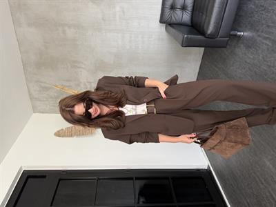 Özel Dokulu , Acı Kahve Palazzo Pantolon