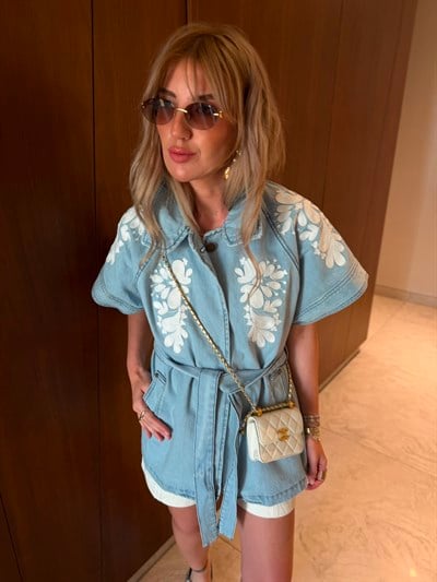 Orijinal Model , Nakışlı , Premium Jean Yelek