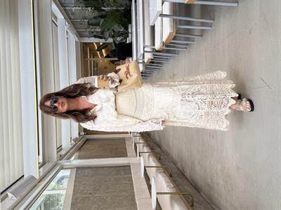 Dantel Detaylı , Nakış İşlemeli , Bej Etek