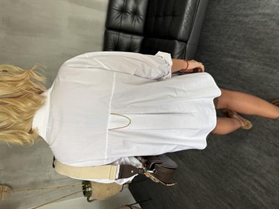 Orijinal Model , Arkası Gold Zincir Detaylı , Beyaz , %100 Coton Gömlek