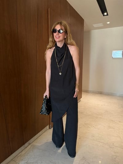 Orijinal Model , Degaje Yaka , Tencel Siyah Takım