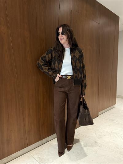 Premium , Acı Kahve , Süet Palazzo Pantolon