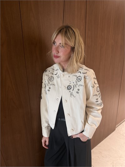 Pul & Nakış İşlemeli , Pamuklu , Gabardin Bomber Ceket