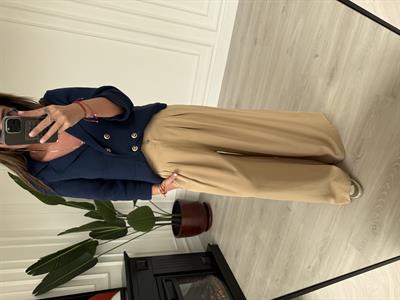 Premium , Arka Beli Lastikli , Camel Tencel Palazzo