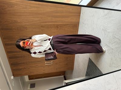 Kemerli Bordo Palazzo Pantalon