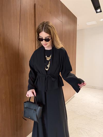 Elbise & Ceket , Siyah Tencel Takım