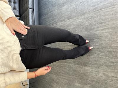 Orijinal Marka , Likrali İspanyol Paça , Siyah Jean Pantolon