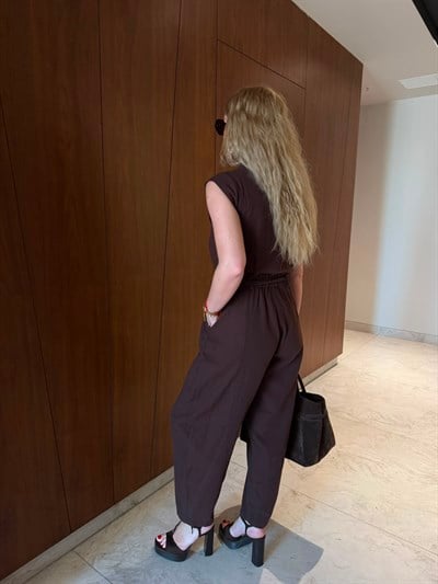 Orijinal Model , Napolyon Düğmeli , Kuşaklı , Premium Acıkahve Tulum