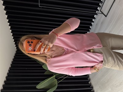 Dantel Bluzlu , Pembe Merserize Takım