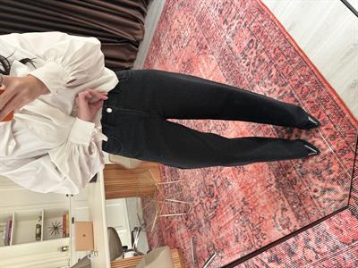 Orijinal Model , Parlak Taşlı , Siyah Palazzo Jean