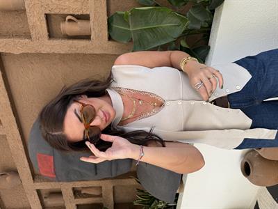 Yakası Dantelli , Fularlı , Likralı , Taş Merserize Yelek