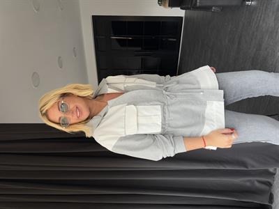 Orijinal Model , Gabardin Detaylı , Gri , Tasarım Sweatshirt