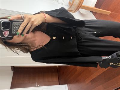 Gold Tasarım Düğmeli , Premium , Siyah Tensel Takım