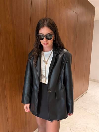 Premium Kalite , Siyah Deri Ceket