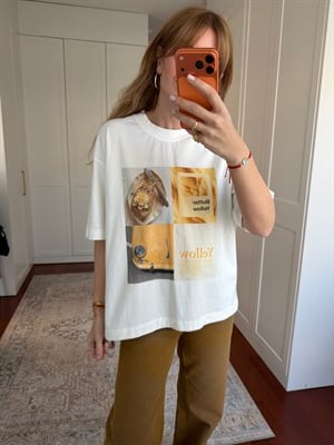 Vosvos Desenli , Ekru T-shirt