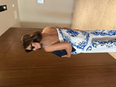 Lacivert Desenli , Asimetrik Kesim , Premium Tasarım Takım