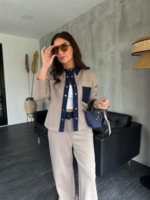 Orijinal Model , Jean Detaylı , Bej , Premium Takım