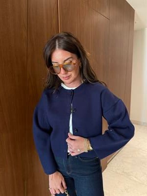 Std Beden , Premium Kalite , Lacivert , Triko Ceket