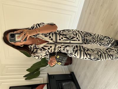 Siyah Beyaz Desenli , Premium , Gömlek Pantolon Takım