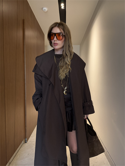 Atkılı , Premium Acıkahve Trençkot