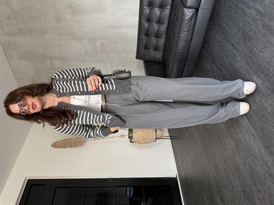 Özel Dokulu , Gri Palazzo Pantolon