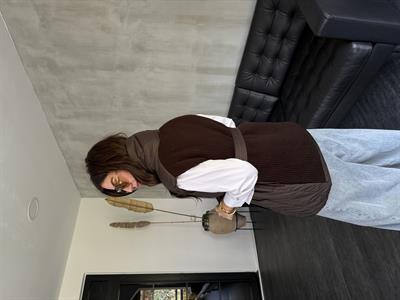 Arkası Triko Detaylı , Kuşaklı , Acı Kahve Puff Yelek