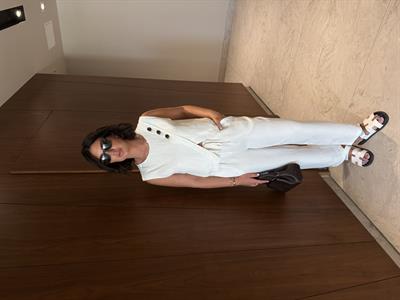 Orijinal Model , Premium Keten , Düğme Detaylı , Ekru Takım