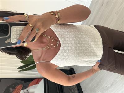 Lastikli , Spagetti Askılı , Beyaz Fisto Bluz