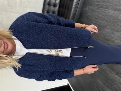 Önden Çift Frermuarlı , Kırçıllı Lacivert Ceket