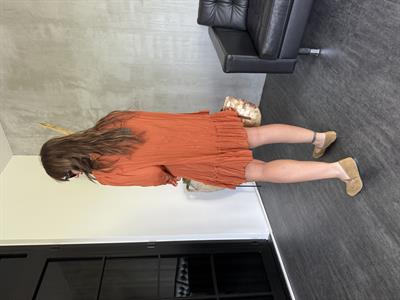 Fırfır Detaylı , Orange Elbise