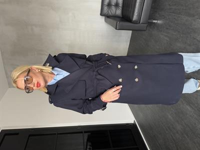 Orijinal Marka , Lacivert , Premium Kaşe Kaban