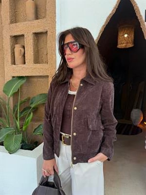 Acı Kahve , Süet , Premium Bomber Ceket