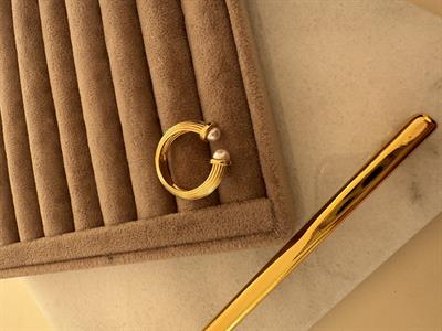 14k Kaplama , İncili İkiz Yüzük