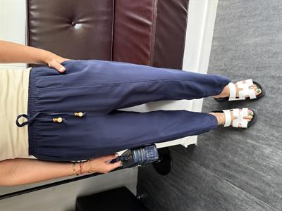 Beli Lastikli , Binici Model , Lacivert , Tencel Pantolon