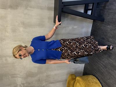 Viskon Kumaş Leopar Etek