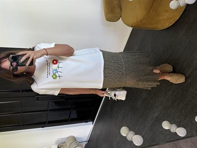 Renkli Papatya İşlemeli , Beyaz T-shirt