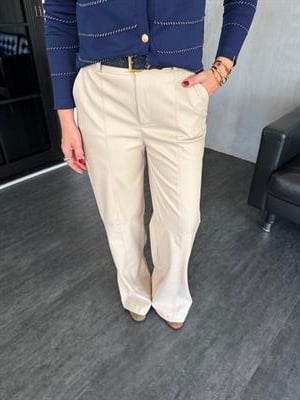 İçi Süet , Bej , Deri Palazzo Pantolon