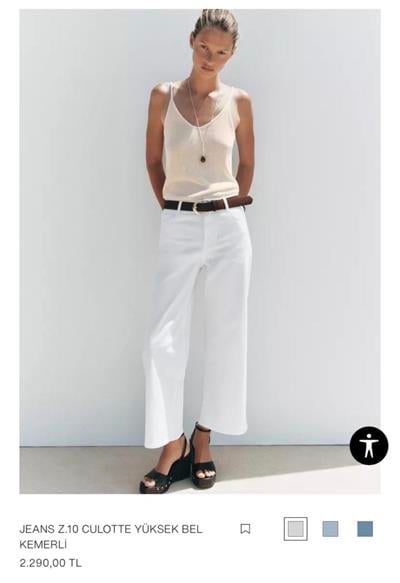 Orijinal Marka , Yumuşacık , Taba Kemerli , Beyaz , Palazzo Jean