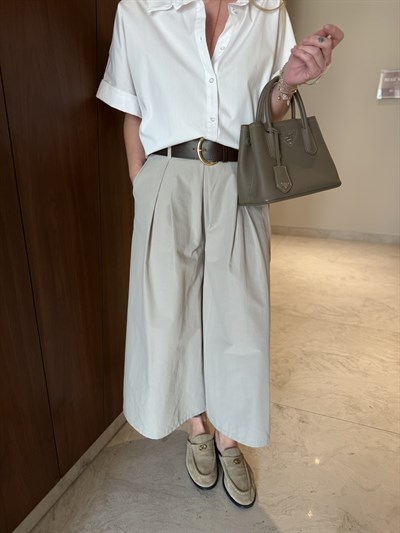 Orijinal Model , Kemerli , Vizon , Kanvas , Bermuda Pantolon