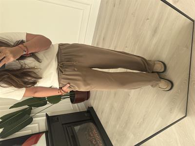 Vizon, Beli Lastikli, Gabardin Tencel Premium Palazzo Pantolon