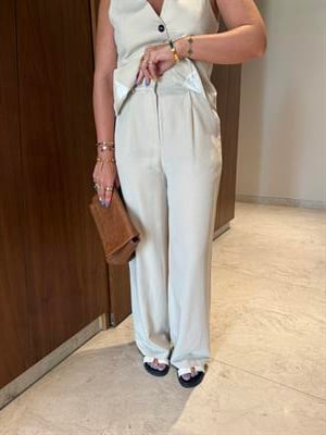 Bej , Tencel , Palazzo Pantolon